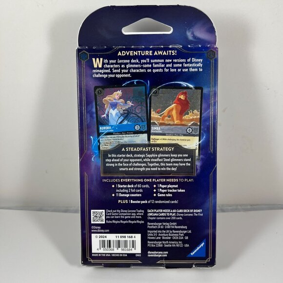 Disney Lorcana Trading Card Game The First Chapter Starter Deck Sapphire & Steel - Picture 2 of 4